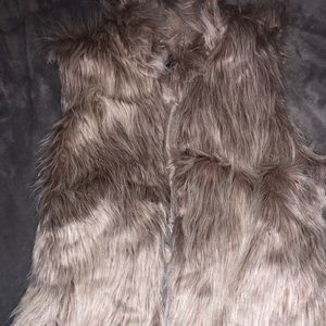 Faux fur blush colored vest